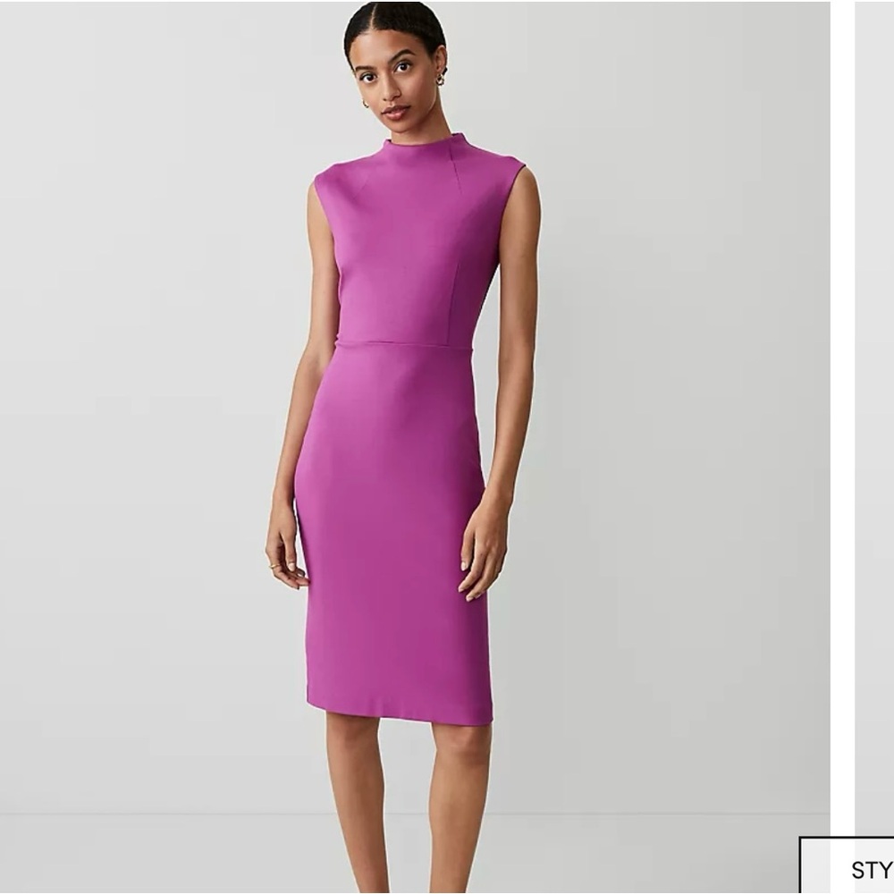 Ann Taylor NEW Ponte Mock Neck Sheath Midi Dress size 18